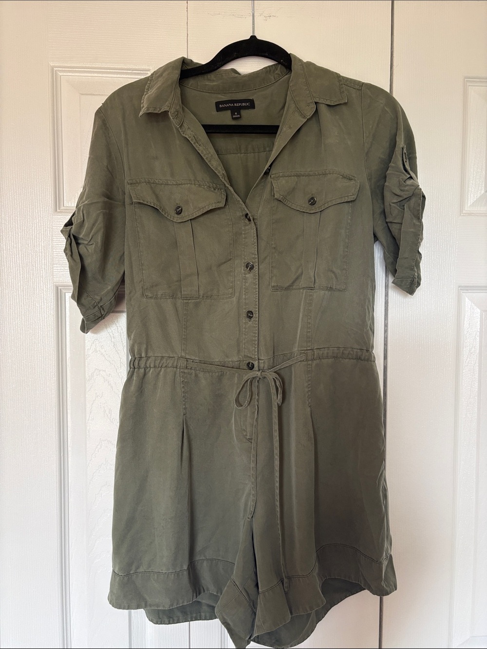Banana Republic Olive Green Utility Romper Jacket